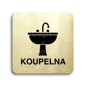 Piktogram "koupelna IV" - zlatá tabulka - černý tisk bez rámečku