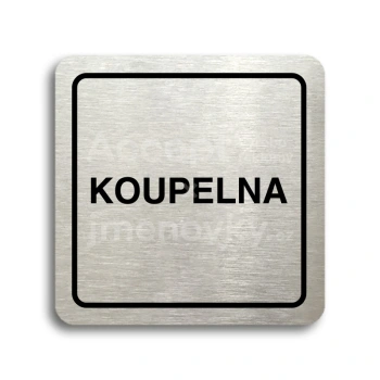 Piktogram "koupelna" - stříbrná tabulka - černý tisk