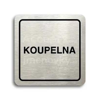 Piktogram "koupelna" - stříbrná tabulka - černý tisk