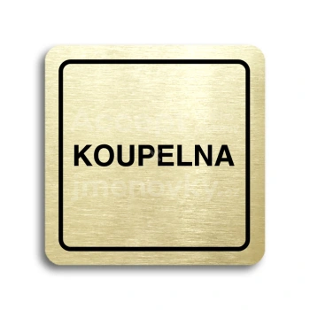 Piktogram "koupelna" - zlatá tabulka - černý tisk