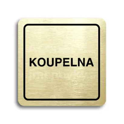 Piktogram "koupelna" - zlatá tabulka - černý tisk