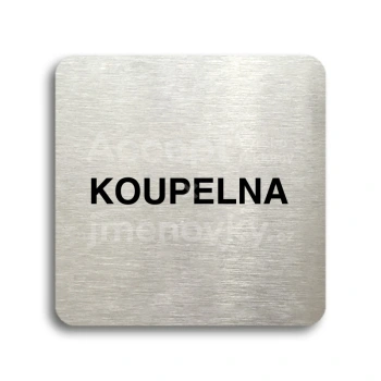 Piktogram "koupelna" - stříbrná tabulka - černý tisk bez rámečku