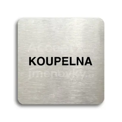 Piktogram "koupelna" - stříbrná tabulka - černý tisk bez rámečku