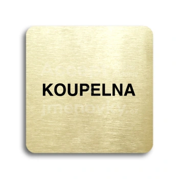 Piktogram "koupelna" - zlatá tabulka - černý tisk bez rámečku