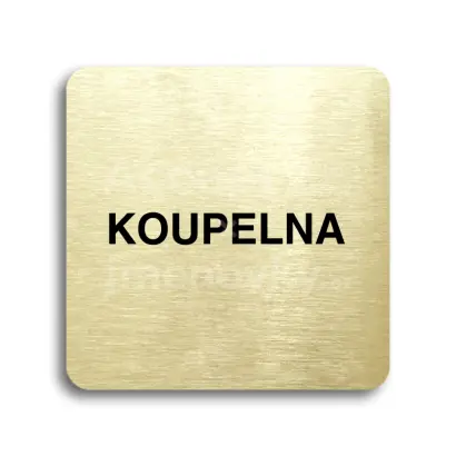 Piktogram "koupelna" - zlatá tabulka - černý tisk bez rámečku