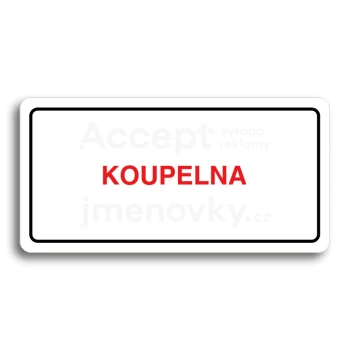 Piktogram "KOUPELNA" - bílá tabulka - barevný tisk
