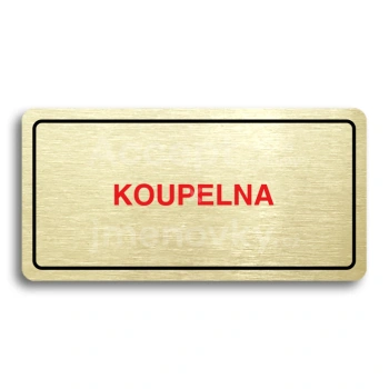 Piktogram "KOUPELNA" - zlatá tabulka - barevný tisk