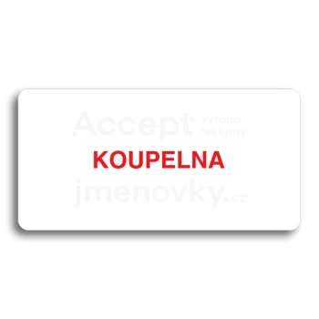 Piktogram "KOUPELNA" - bílá tabulka - barevný tisk bez rámečku