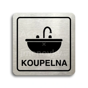 Piktogram "koupelna VI" - stříbrná tabulka - černý tisk
