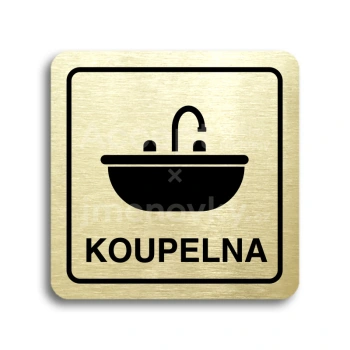 Piktogram "koupelna VI" - zlatá tabulka - černý tisk