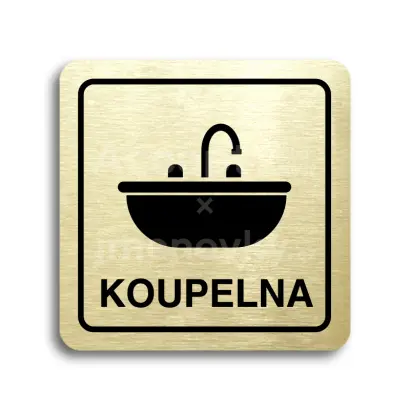 Piktogram "koupelna VI" - zlatá tabulka - černý tisk