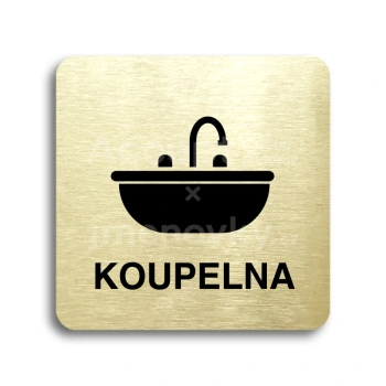 Piktogram "koupelna VI" - zlatá tabulka - černý tisk bez rámečku