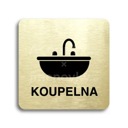 Piktogram "koupelna VI" - zlatá tabulka - černý tisk bez rámečku