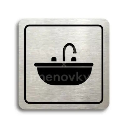 Piktogram "koupelna VII" - stříbrná tabulka - černý tisk