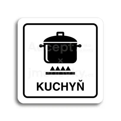 Piktogram "kuchyň II" - bílá tabulka - černý tisk