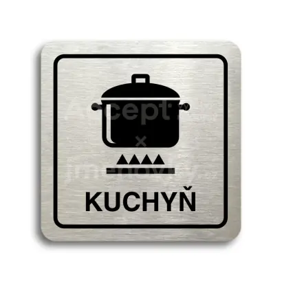 Piktogram "kuchyň II" - stříbrná tabulka - černý tisk