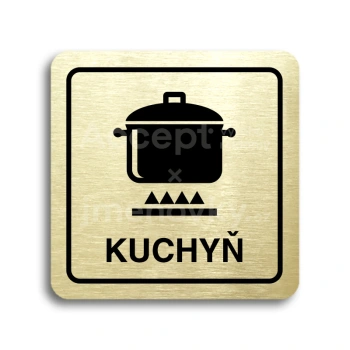Piktogram "kuchyň II" - zlatá tabulka - černý tisk