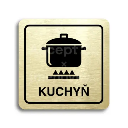 Piktogram "kuchyň II" - zlatá tabulka - černý tisk