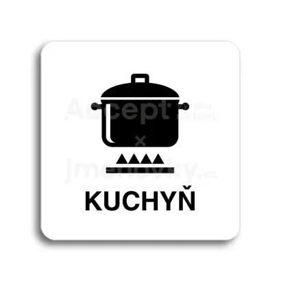 Piktogram "kuchyň II" - bílá tabulka - černý tisk bez rámečku