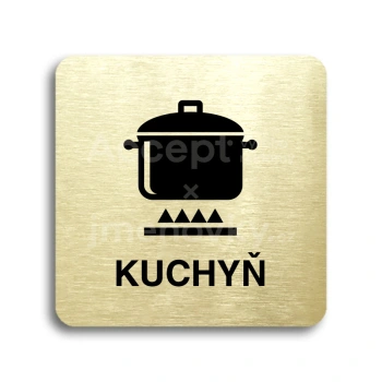 Piktogram "kuchyň II" - zlatá tabulka - černý tisk bez rámečku
