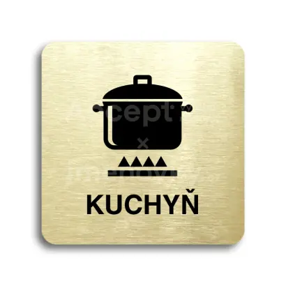 Piktogram "kuchyň II" - zlatá tabulka - černý tisk bez rámečku