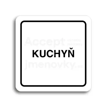 Piktogram "kuchyň" - bílá tabulka - černý tisk