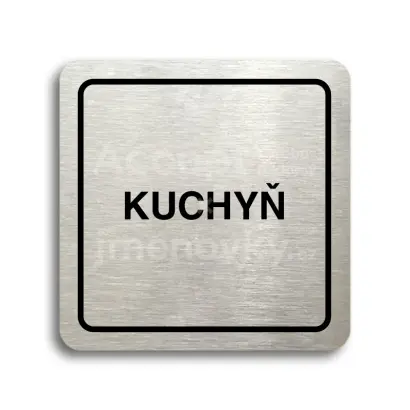 Piktogram "kuchyň" - stříbrná tabulka - černý tisk