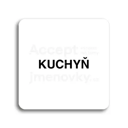 Piktogram "kuchyň" - bílá tabulka - černý tisk bez rámečku