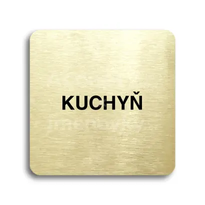 Piktogram "kuchyň" - zlatá tabulka - černý tisk bez rámečku