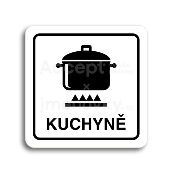 Piktogram "kuchyně II" - bílá tabulka - černý tisk