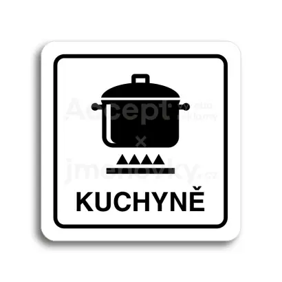Piktogram "kuchyně II" - bílá tabulka - černý tisk
