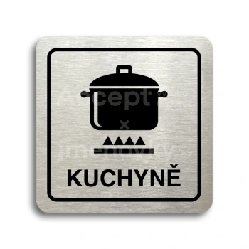 Piktogram "kuchyně II" - stříbrná tabulka - černý tisk