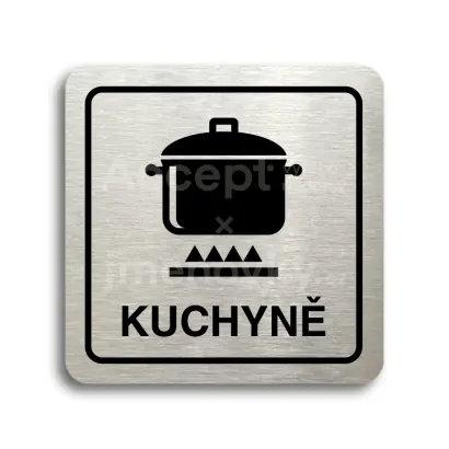 Piktogram "kuchyně II" - stříbrná tabulka - černý tisk