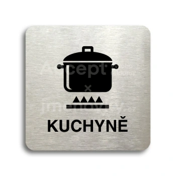 Piktogram "kuchyně II" - stříbrná tabulka - černý tisk bez rámečku