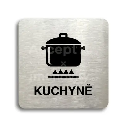 Piktogram "kuchyně II" - stříbrná tabulka - černý tisk bez rámečku