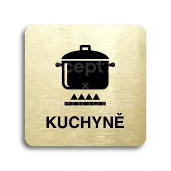 Piktogram "kuchyně II" - zlatá tabulka - černý tisk bez rámečku