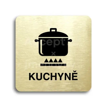 Piktogram "kuchyně II" - zlatá tabulka - černý tisk bez rámečku