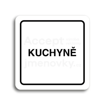 Piktogram "kuchyně" - bílá tabulka - černý tisk