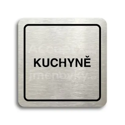 Piktogram "kuchyně" - stříbrná tabulka - černý tisk
