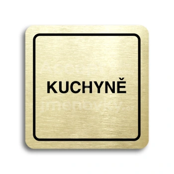 Piktogram "kuchyně" - zlatá tabulka - černý tisk