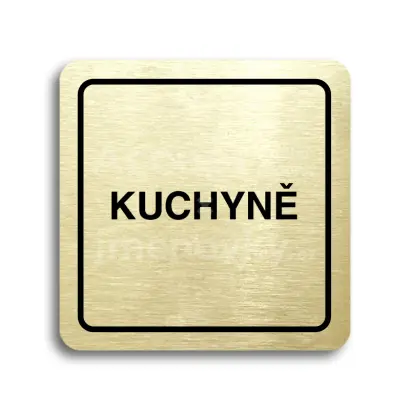 Piktogram "kuchyně" - zlatá tabulka - černý tisk