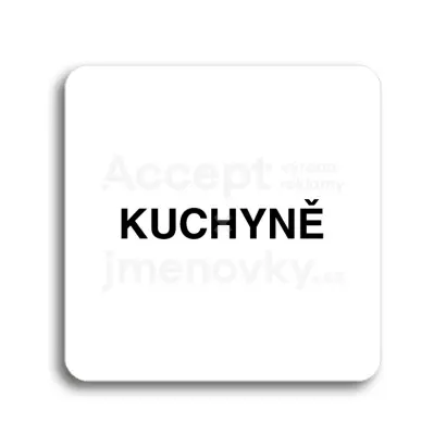 Piktogram "kuchyně" - bílá tabulka - černý tisk bez rámečku