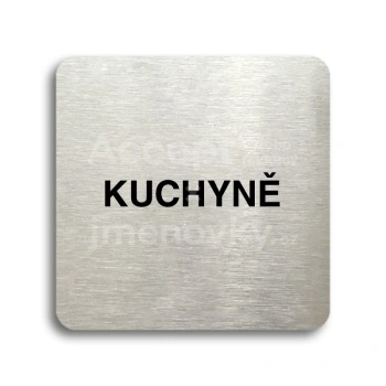 Piktogram "kuchyně" - stříbrná tabulka - černý tisk bez rámečku