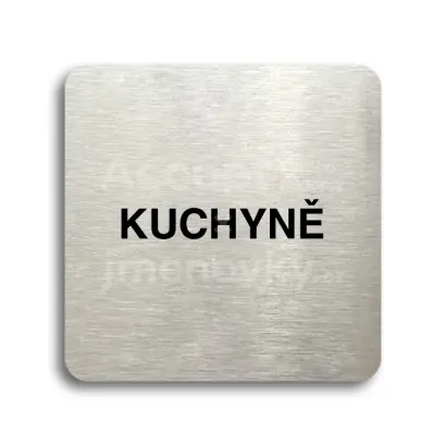 Piktogram "kuchyně" - stříbrná tabulka - černý tisk bez rámečku