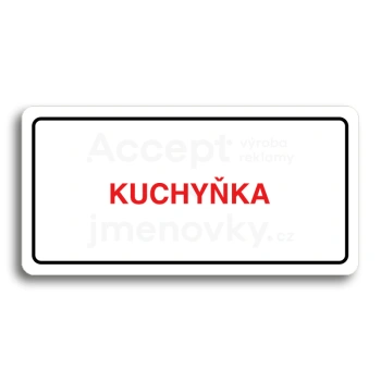 Piktogram "KUCHYŇKA" - bílá tabulka - barevný tisk