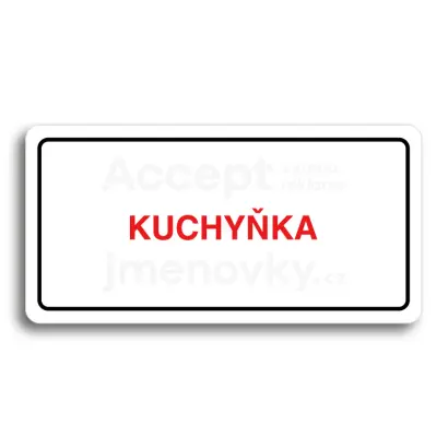Piktogram "KUCHYŇKA" - bílá tabulka - barevný tisk