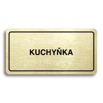 Piktogram "KUCHYŇKA" - zlatá tabulka - černý tisk