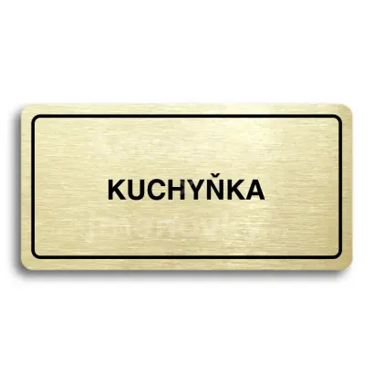 Piktogram "KUCHYŇKA" - zlatá tabulka - černý tisk