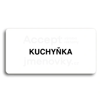 Piktogram "KUCHYŇKA" - bílá tabulka - černý tisk bez rámečku