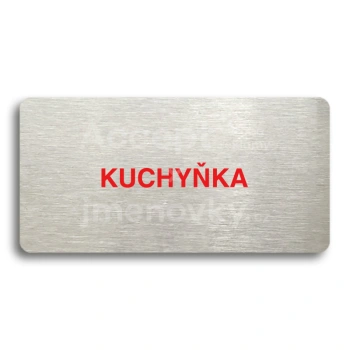 Piktogram "KUCHYŇKA" - stříbrná tabulka - barevný tisk bez rámečku
